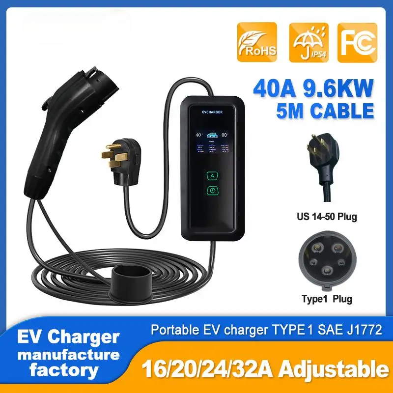 EV American standard charging gun 3.5kW new energy vehicle portable charger 40A