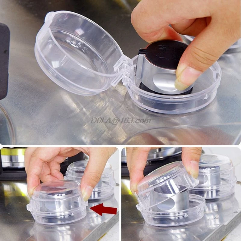 Gas Stove Oven Knob Cover Padlock Lid Lock Protector Baby Kitchen Safety Children Protection