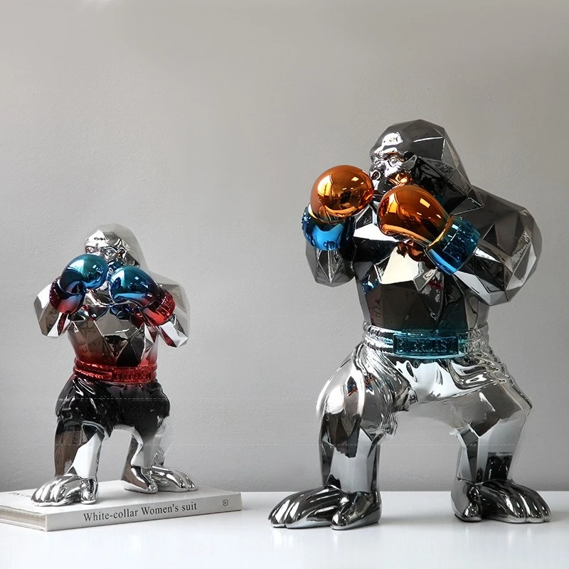 Modern simple light luxury creative boxing orangutan ornament model room hotel clubhouse lobby entrance desktop decoration