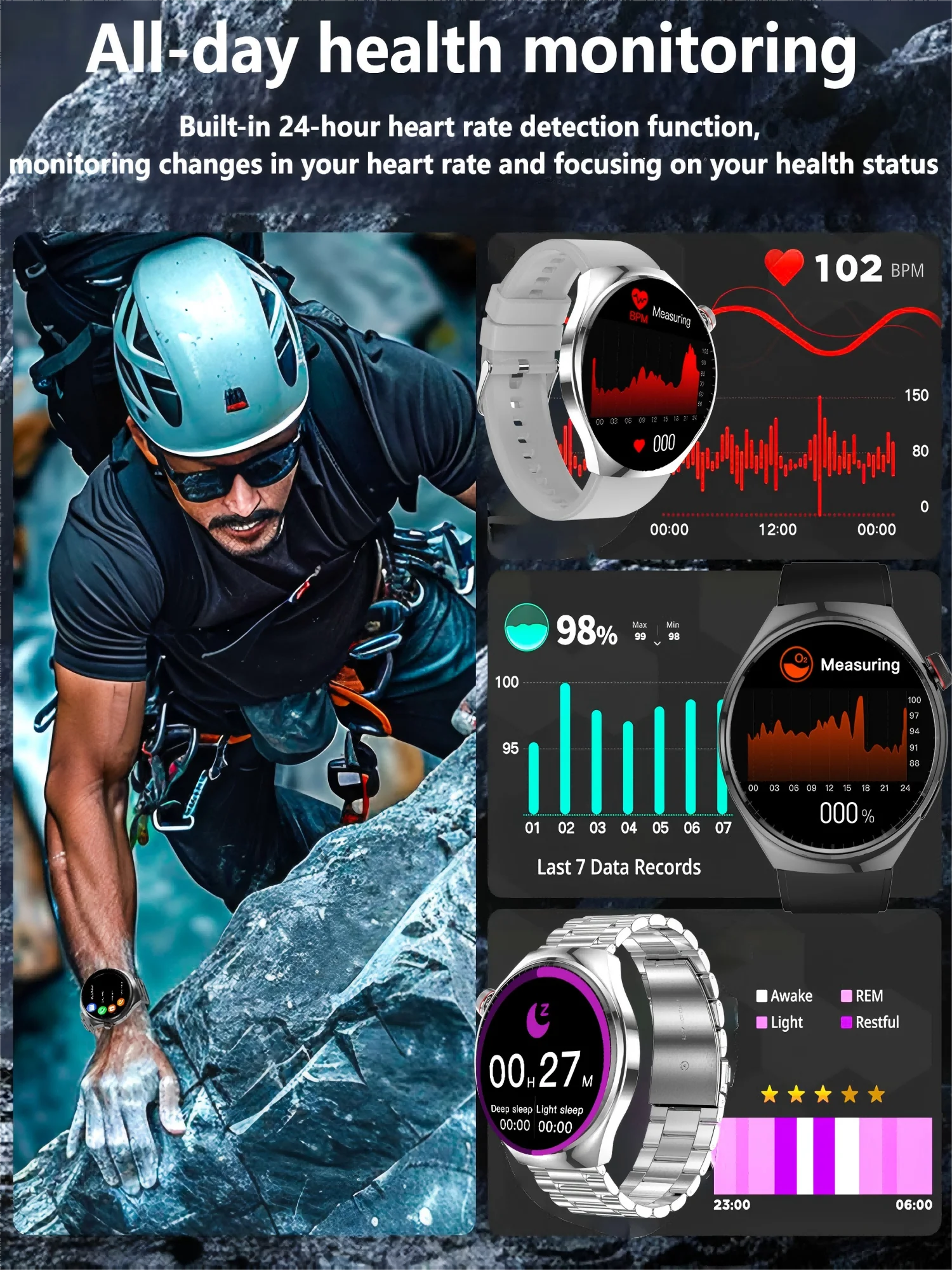 LEMFO ساعة ذكية للرجال Pro AMOLED HD 1.6 شاشة بلوتوث مكالمة مع نظام تحديد المواقع المسار NFC مراقب معدل ضربات القلب مقاوم للماء ساعة ذكية رياضية #4