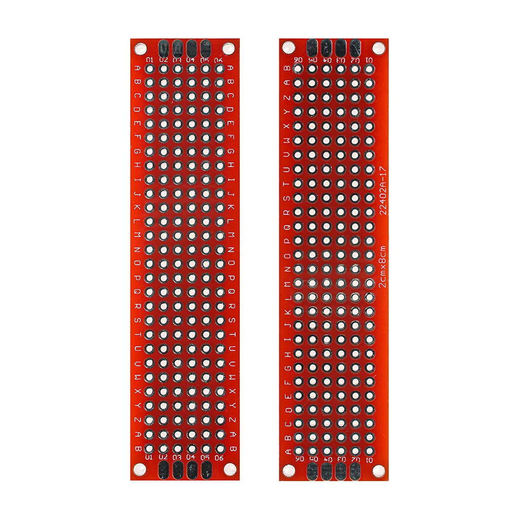 10PCS PCB Board red Double-sided Board 2*8CM PCB DIY Universal Circuit Boards