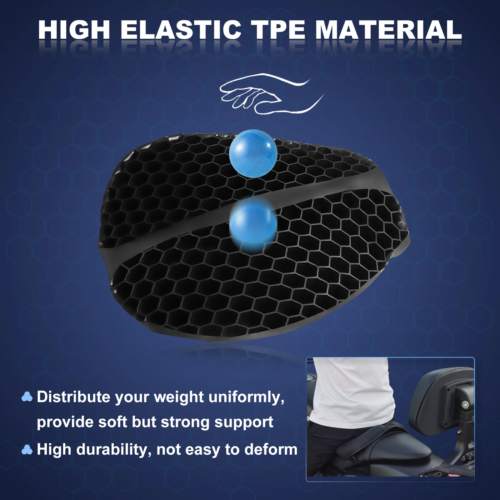 

Motorcycle Seat Cushion Anti-Slip Universal Motorcycle 3D Air Cushion Pressure Relief Ride Seat Pad Motorcycle Accessories