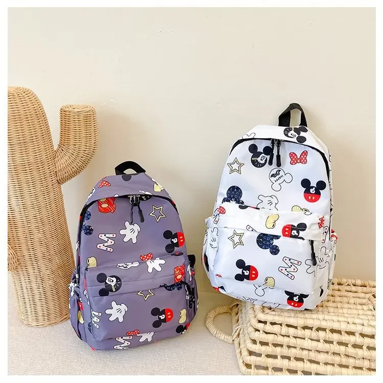 Mochila bonita de moda con dibujos de Mickey Mouse de Disney, bolso escolar de lona de Minnie para niña, Mochila de gran capacidad para niño, regalo para chico
