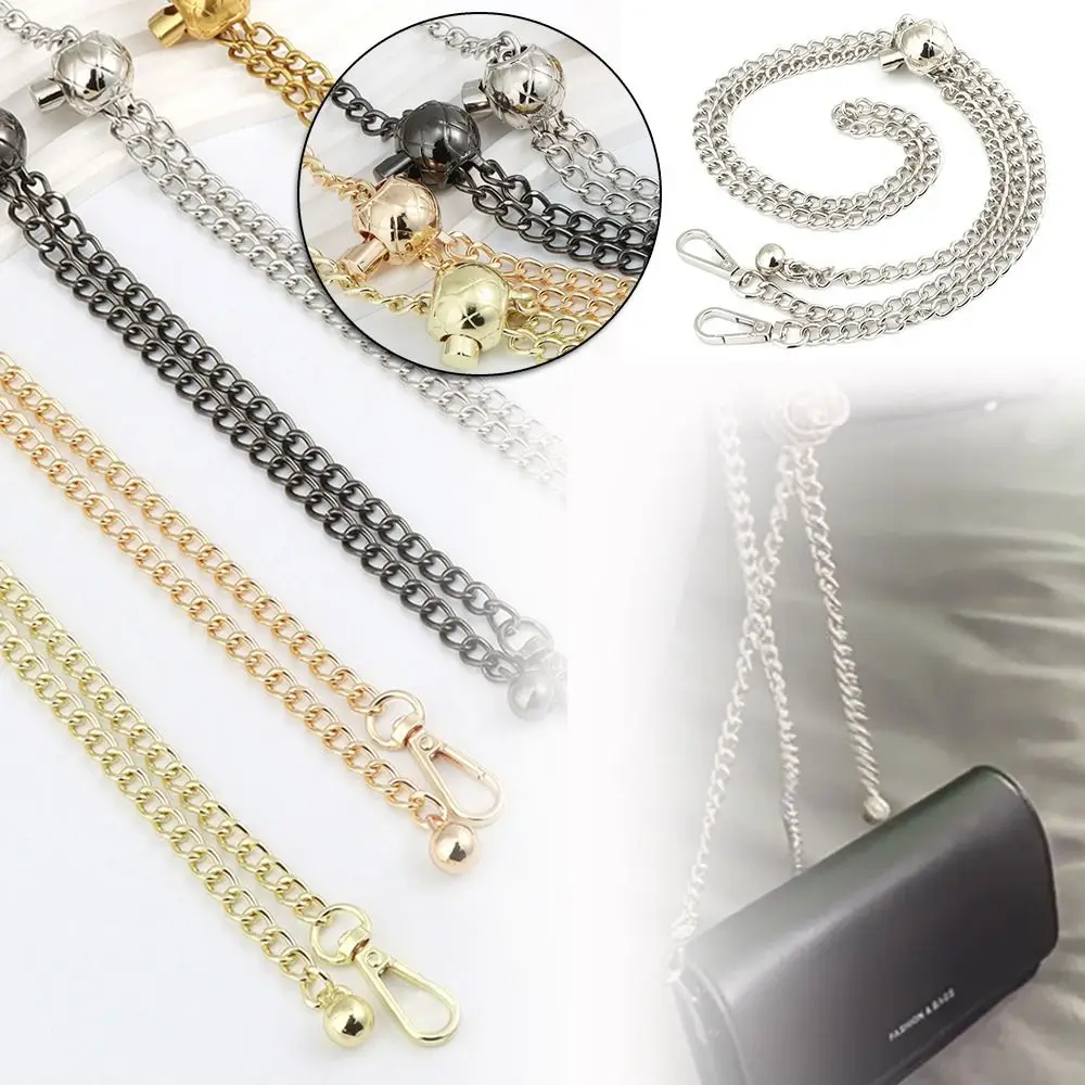 120cm DIY Metal Purse Chain Strap Handle Replacement for Handbag Shoulder Crossbody Bag Chain Strap with Length Adjustable Ball