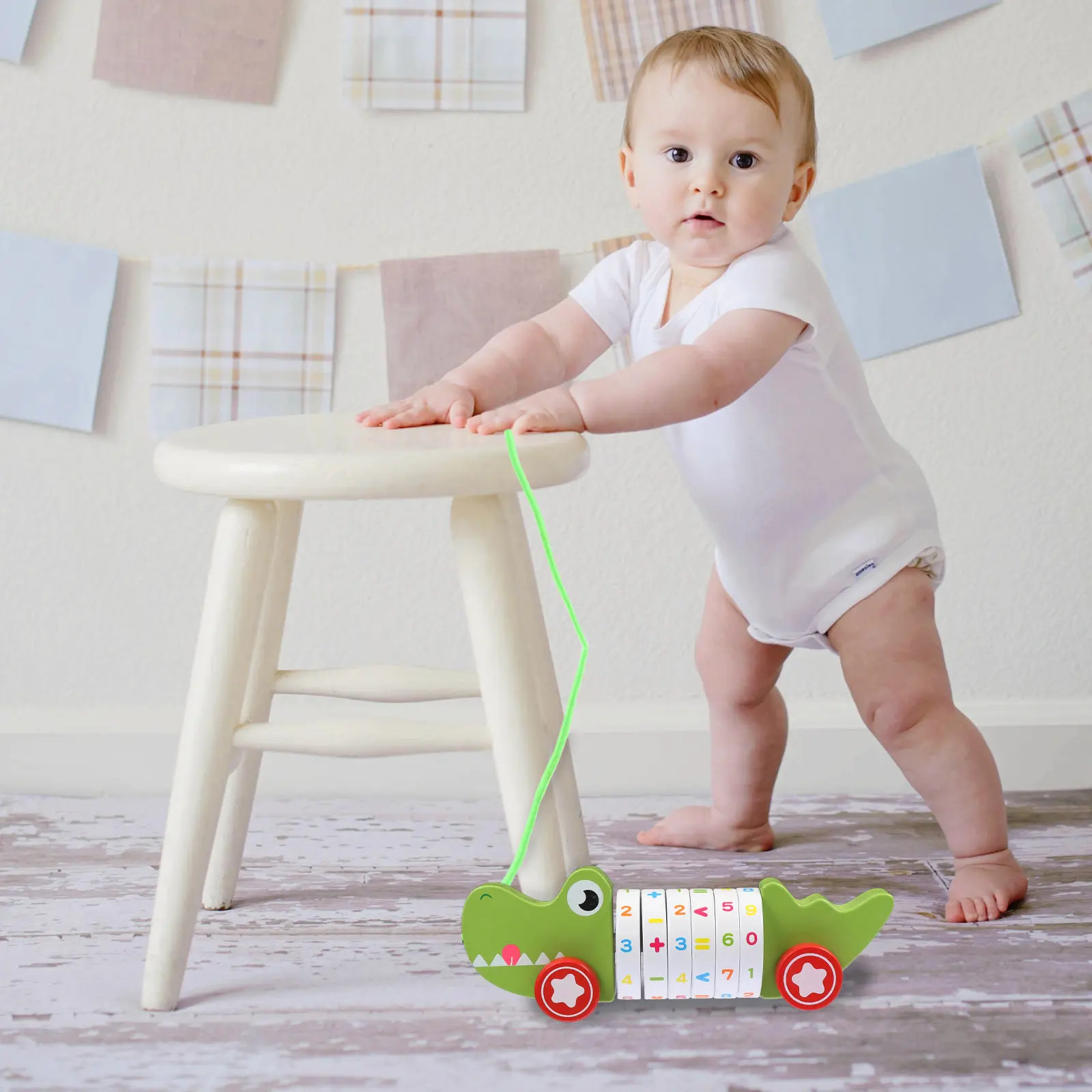 wooden-pull-along-kid-educational-number-calculation-dragging-car-green-wooden-pull-along-toy