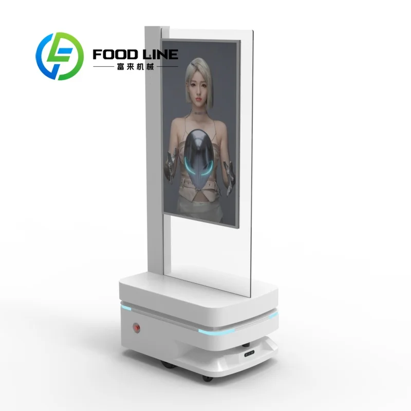 Transparent OLED Advertising Robot 55 Inch, Adjustable Screen Brightness Robot Adapted For Varied Indoor Light Commercial Venue