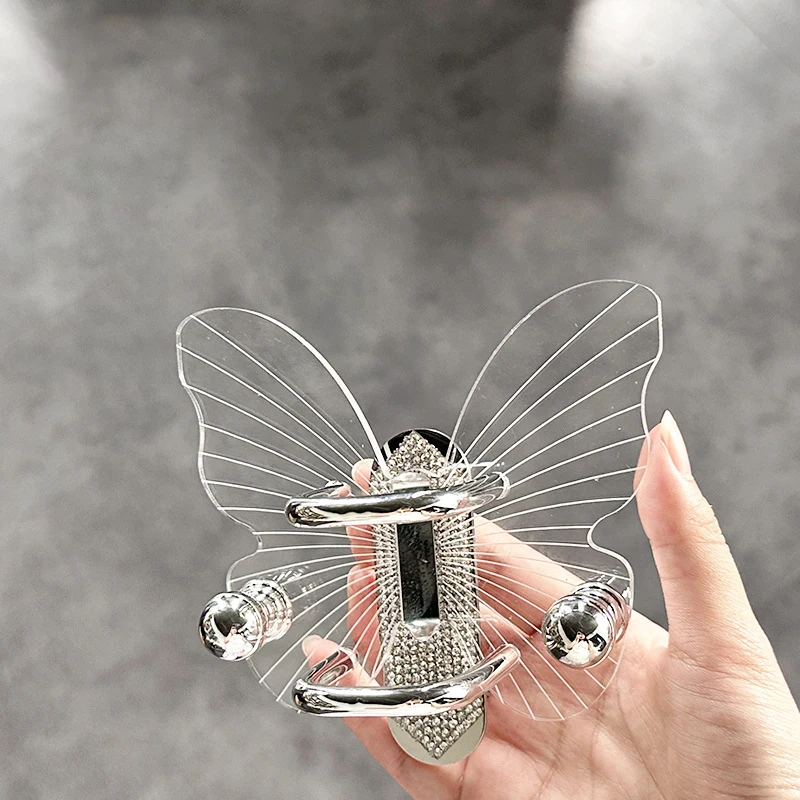 Space-Saving Hair Holder Elegant Design Easy Install Light Luxury Comb Storage Bracket Multi-Function Butterfly Storage Hook - Image 2