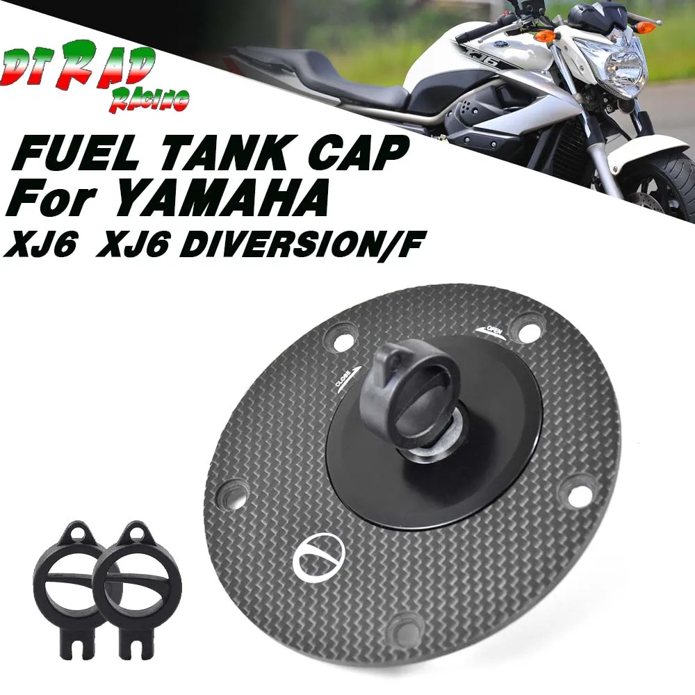 DTRAD Carbon Fiber For YAMAHA XJ6 2009-2016 XJ6 DIVERSION/F 2009-2015 Fuel Tank Cap Lock With Keys Oil Gas Cover Gasoline Plug