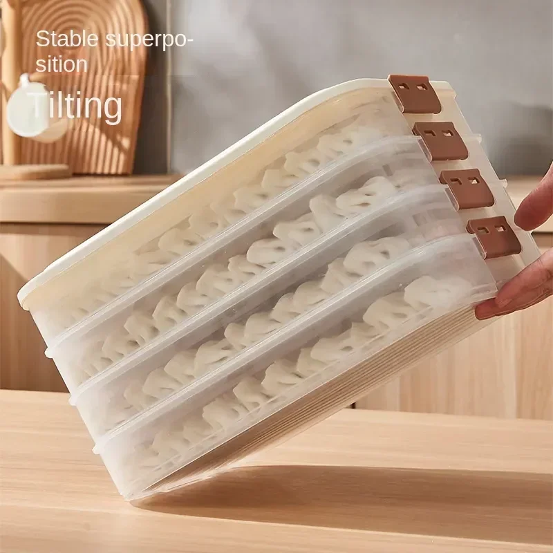 Fresh Refrigerator Box Storage Box Container Dumpling Dumpling Keep Organizer Kitchen Transparent Multi-layer Box Storage Food