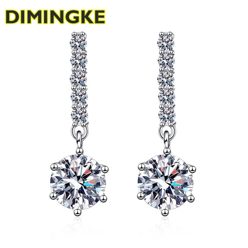 brincos de prata esterlina com certificado para mulheres d vvs moissanite presente solido da joia carat dimingke s925 01