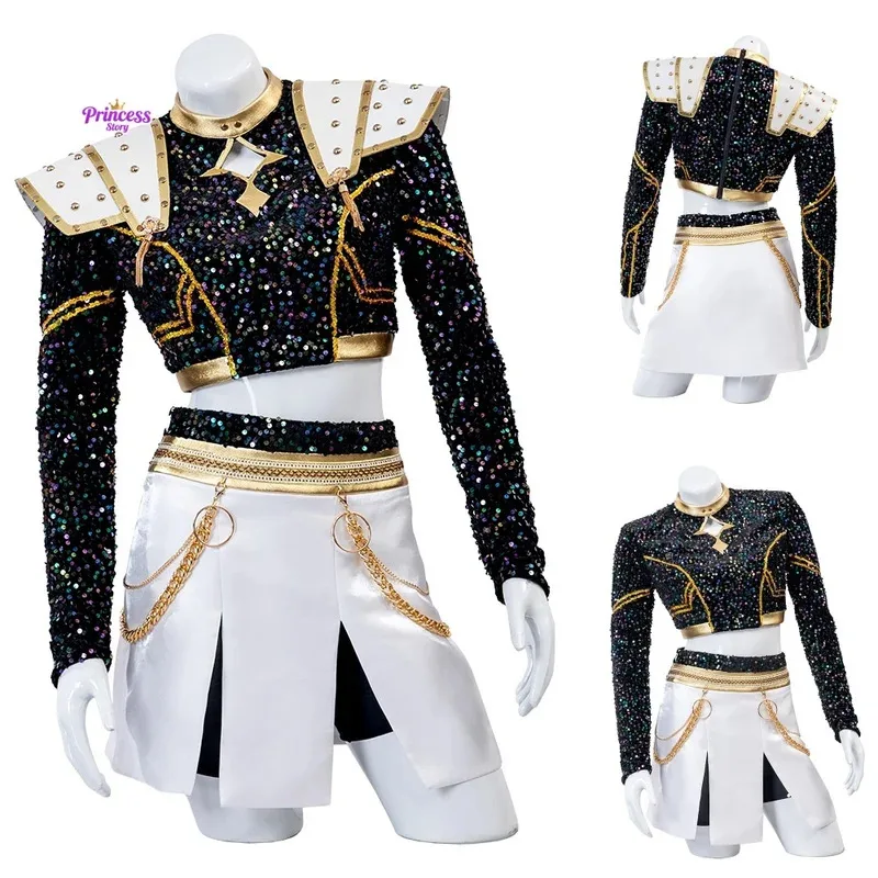 

Anime KPop Demon Hunters Zoey Cosplay Costume Black Top Skirt Full Set Halloween Comic Con Girl Uniform Outfit Custom Made goi/6