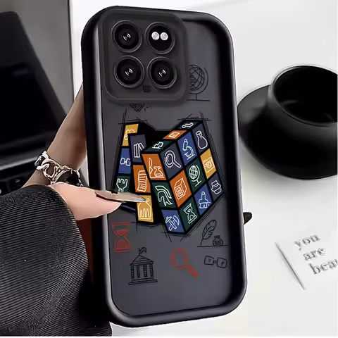 Creative Rubiks Cube Phone Case For Xiaomi Mi 14 13 12 11 Lite 5G 13T 12T 11T 14T 15T Pro Poco X7 X6 X5 X3 F6 F5 NFC M6 4G Cover
