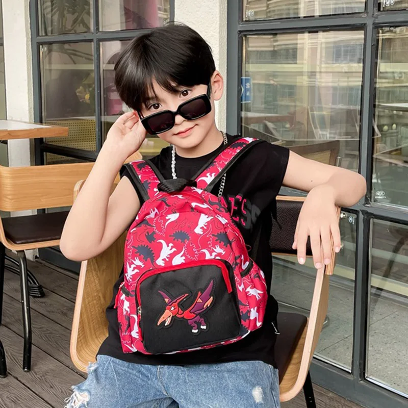 New Kindergarten School Bag Cartoon Dinosaur Print Backpack Cute Childlike Boy Girl Backpacks Trendy Korean Casual Schoolbag