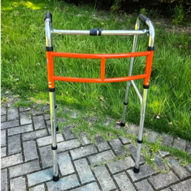 

Lightweight Rehabilitation Train Elderly Walker Folding Walker for Seniors Height Adjustable Mobility Aids with Removable Wheels