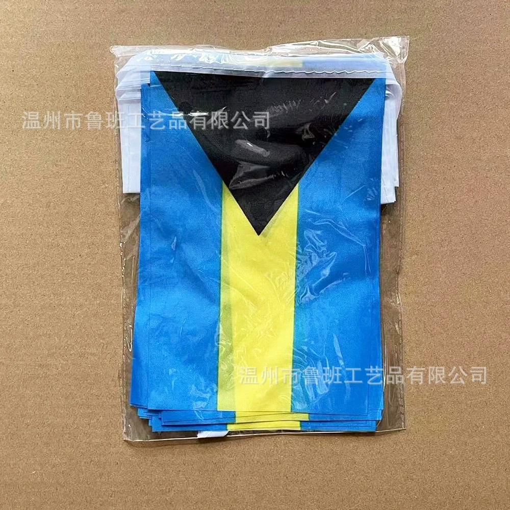 （TIKI FLAG）20pcs/lot Bahamas bunting flags 14x21cm Pennant Bahamas String Banner Festival Party Holiday for decoration