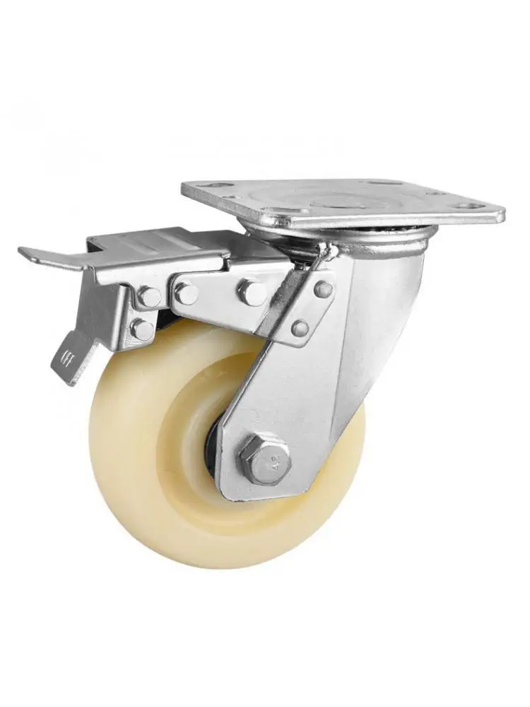 1 Pc 6-inch Universal Wheel Caster With Brake Diameter Of 150 Mm Heavy Nylon Wear-resistant Logistics Turnover  280KG