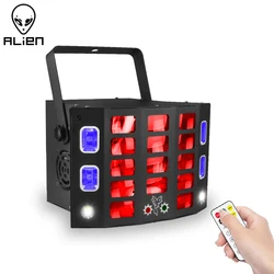 ALIEN 5IN1 DJ Disco LED Dyeing Patterns Strobe Laser Mix Stage Light Party Wedding Holiday Event Live Show Sound Activated Lamp