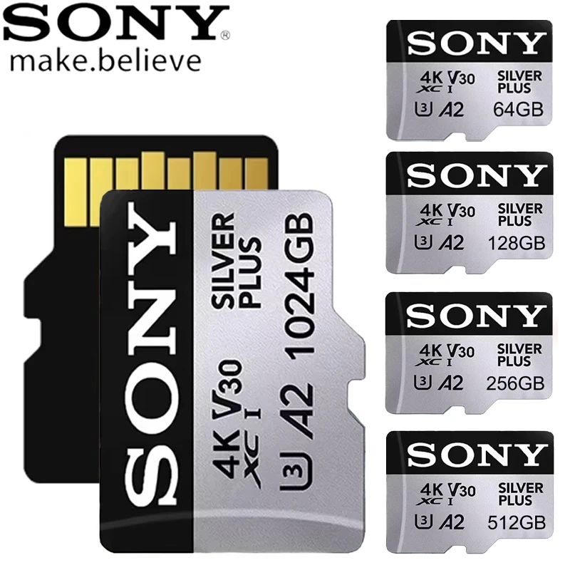 

SONY 1TB SD-карта памяти Высокоскоростная TF-флеш-карта 64 ГБ 128 ГБ 256 ГБ 512 ГБ U3 V30 4K Full HD Micro SD-карта для телефона Xiaomi
