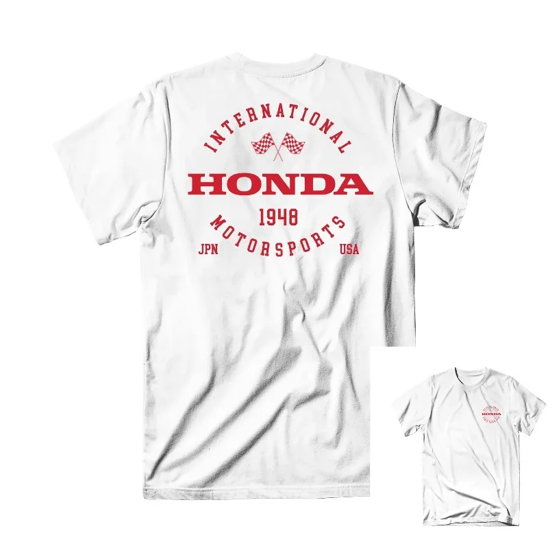 

Honda 2025 Summer Hot New Non-winged Motorcycle T-Shirt Racing Men's T-Shirt Retro Motorcycle Series Printed Loose Neck Hip Hop