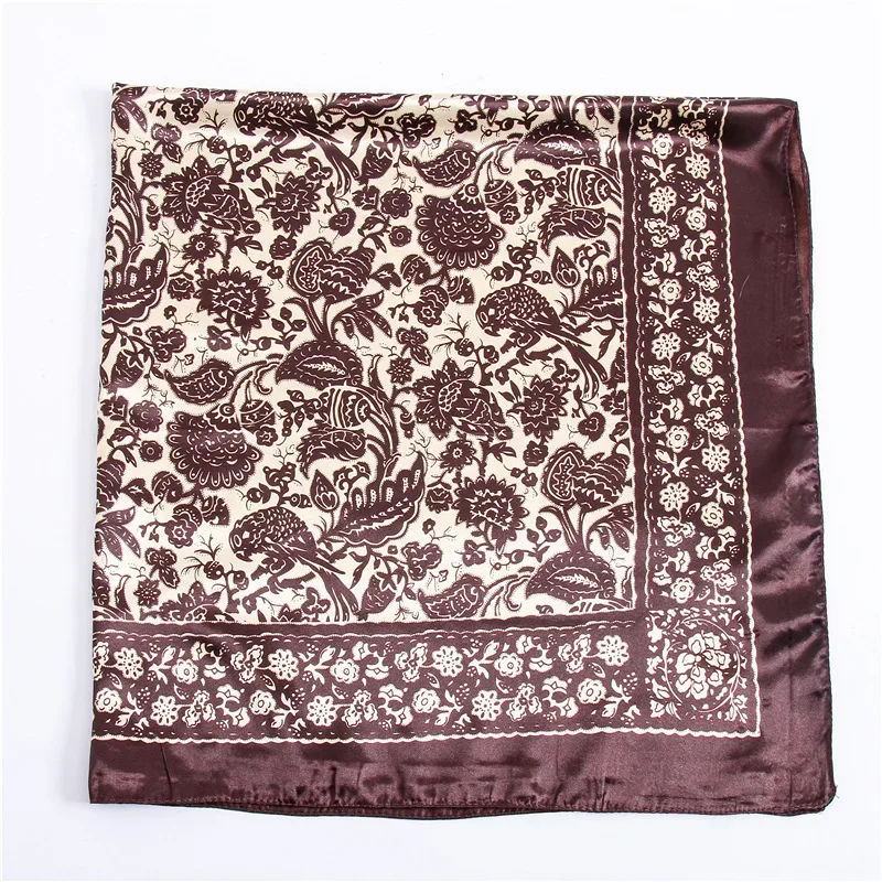 Fashion Paisley Print Kerchief Silk Satin Hijab Scarf For Women Square Shawls Wraps 90*90cm Bandana Head Neck Scarfs For Ladies