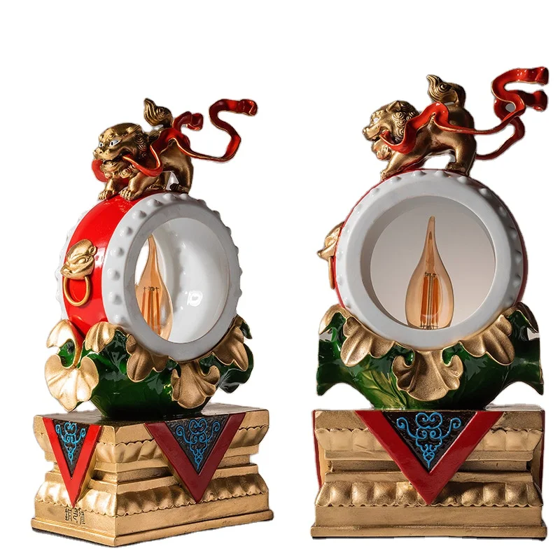 Lámparas de Cerámica Clásicas Creativas Chinas, Lámparas de Regalo de Alta Gama, Lámpara de Mesa de Cerámica de Cobre Fundido a Alta Temperatura