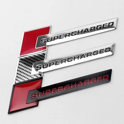 1/2pcs 3D Aluminum Car Styling Body Rear Trunk Emblem Decoration Sticker For AUDI SUPERCHARGED Badge Modification Accessories