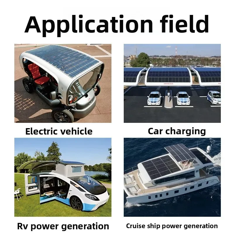 Flexible Monocrystalline Solar Panel 20W 40W 50W 80W PV Module for 12V 24V Battery Charger RV Yacht Boat Home