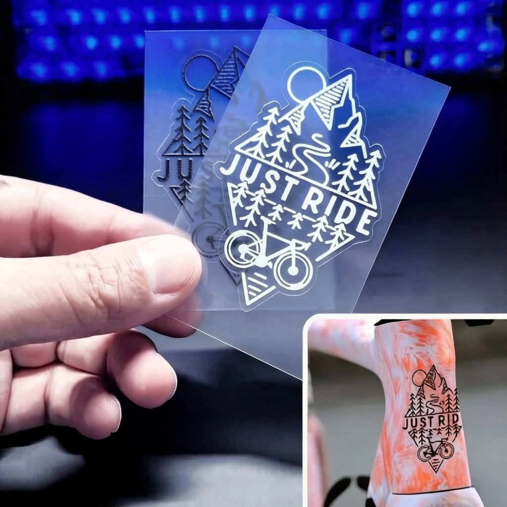 Mountain Bike Graphic Decal Sticker Set 2pcs Waterproof Durable Self-Adhesive for Frame Helmet Luggage Motorcycle