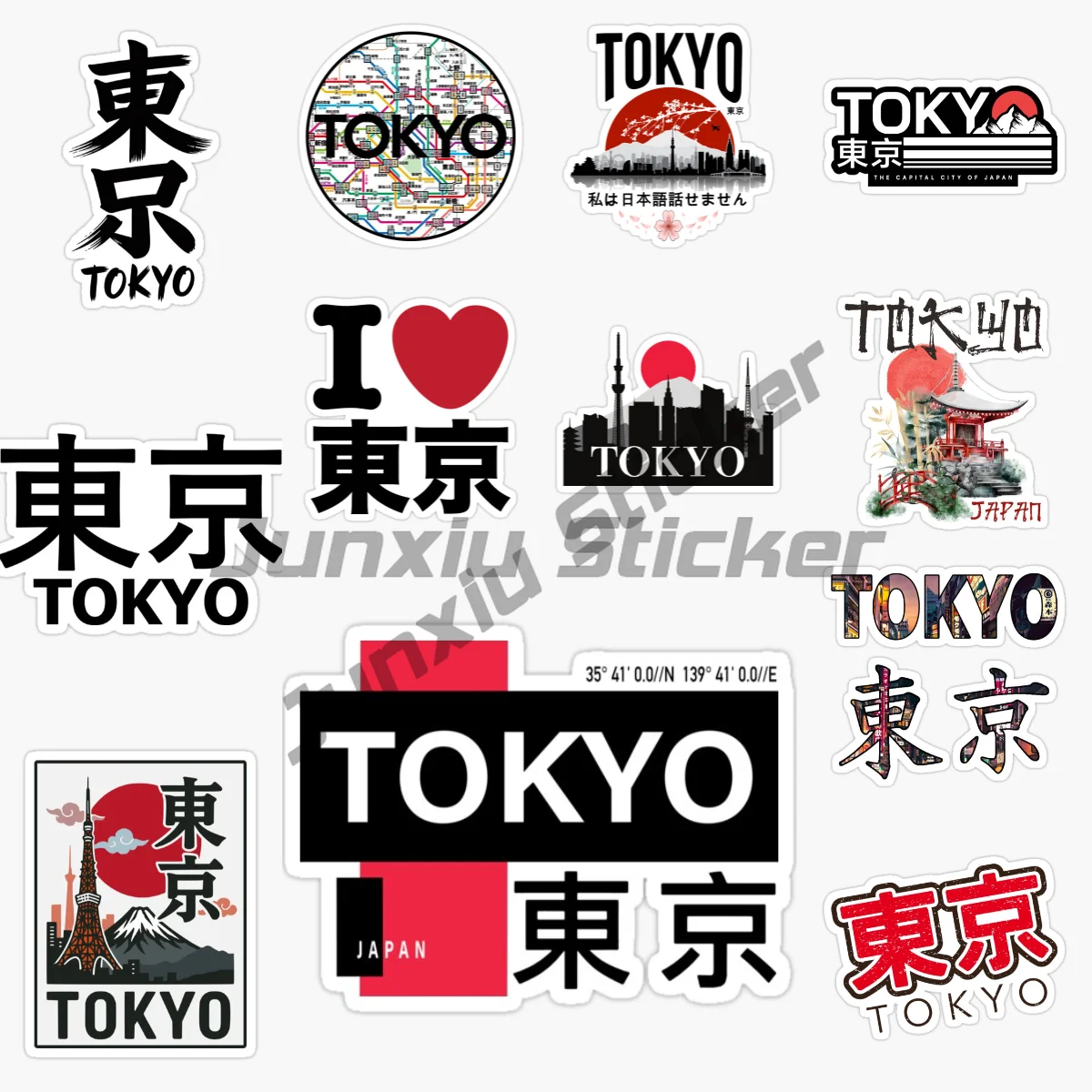 

JAPAN TOKYO Flag Car Sticker Bumper Water Proof Bumper Camper Yacht Occlusion Scratch Exterior Decor Vinyl PVC Self-adhesive