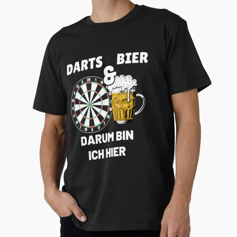 

Darts and beer saying Funny Gift T shirt for beer lover 100% cotton O-Neck Short Sleeve Graphic clothes All size tee S-6XL