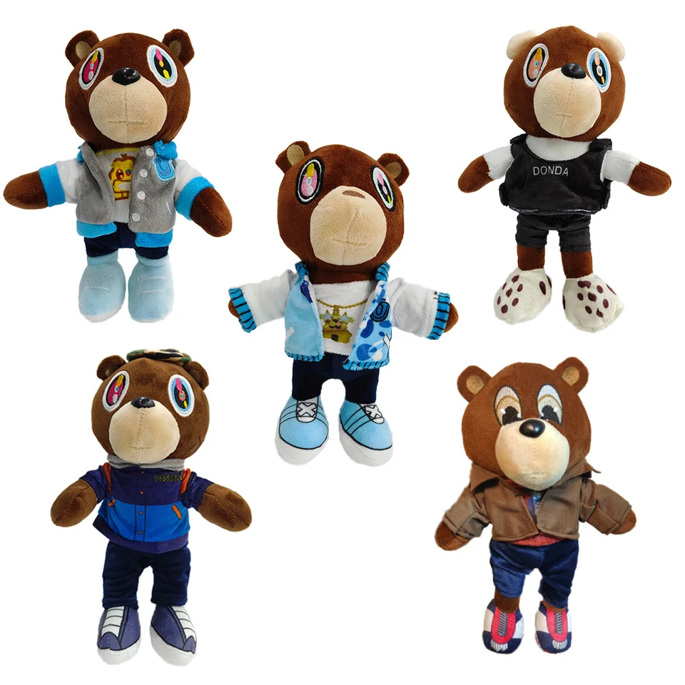 26CM Kanye Teddy Bear Plush Toy Cartoon Bear Dolls Stuffed Soft Toy Christmas Birthday Gift For Children