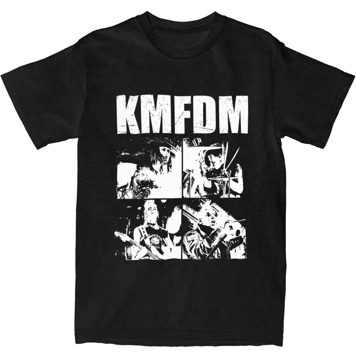 KMFDM T-Shirt Rock Band Hip Hop T Shirts Short Sleeve Y2K Retro Tops Summer Cotton Round Neck 4XL 5XL 6XL Clothing