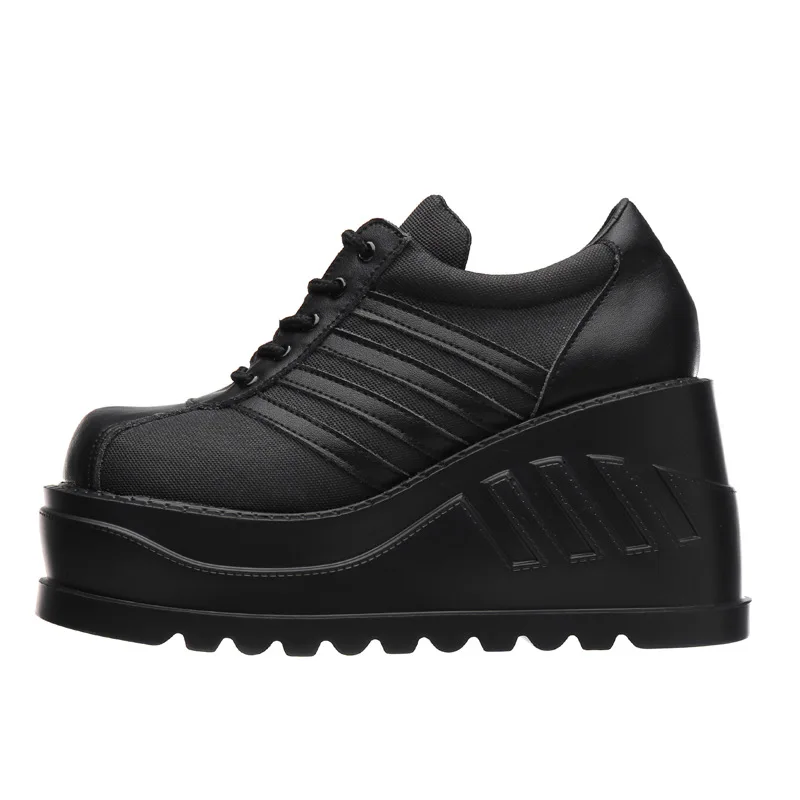 

2026 Punk Big Head Platform Women INS Retro Muffin Sneakers JK Wedge Heel Shoes 9.5cm