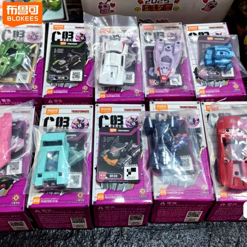 Nuevos Blokees Transformers C03 Thunder Racing, Caja Sorpresa con Mini Ruedas de Coche, Figuras de Acción Coleccionables de Anime, Juguetes para Niños