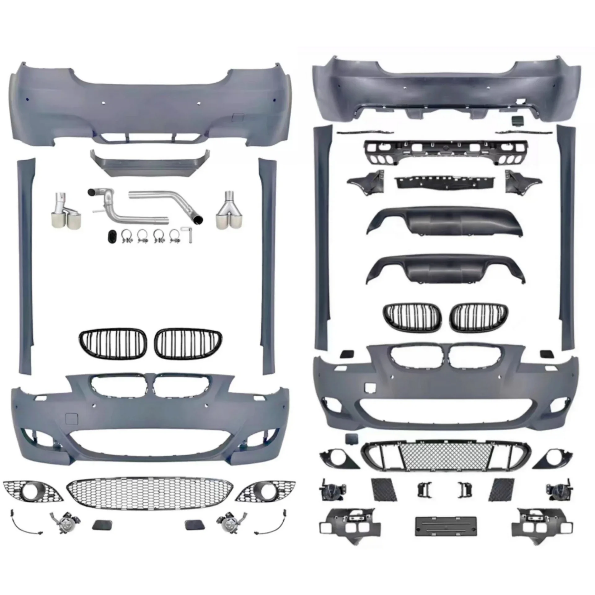 Body Kit für BMW 5er E60 2004–2010, modifiziertes M5 MT M2C, vorne und hinten, Stoßstangenbaugruppe, Seitenschweller, Heck, Hals, Autozubehör