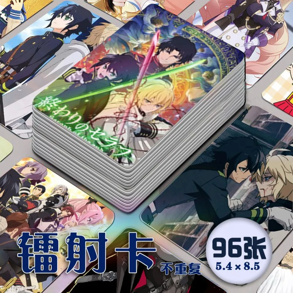 

96 PCS Seraph Of The End Anime Laser Krul Tepes Cosplay Rounded Corners LOMO Card Christmas Gifts Girls