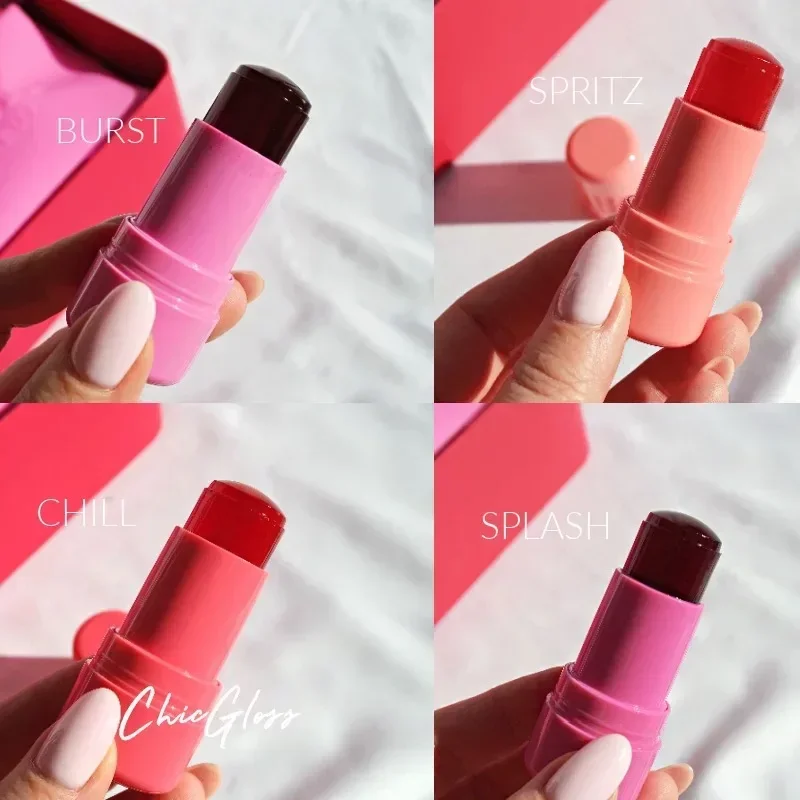 นมแต่งหน้าใหม่ Blush Stick Cooling Water Jelly Jelly Blush Stick Lip Balm 2 in 1 Multi-สีขายส่ง