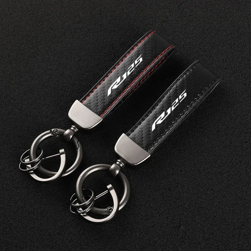 New Leather Motorcycle keychain Horseshoe Buckle Jewelry forYamaha YZF R125 YZFR125 YZF-R125 2008-2011 2009 2010  Accessories