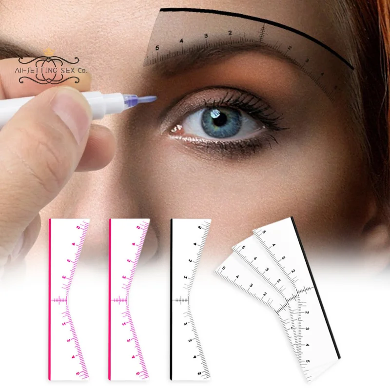Disposable 20/25pcs Eyebrow Ruler Sticker Self-adhesive Eyebrow Tattoo Position Guide Permanent Makeup Mapping Stencils Tool