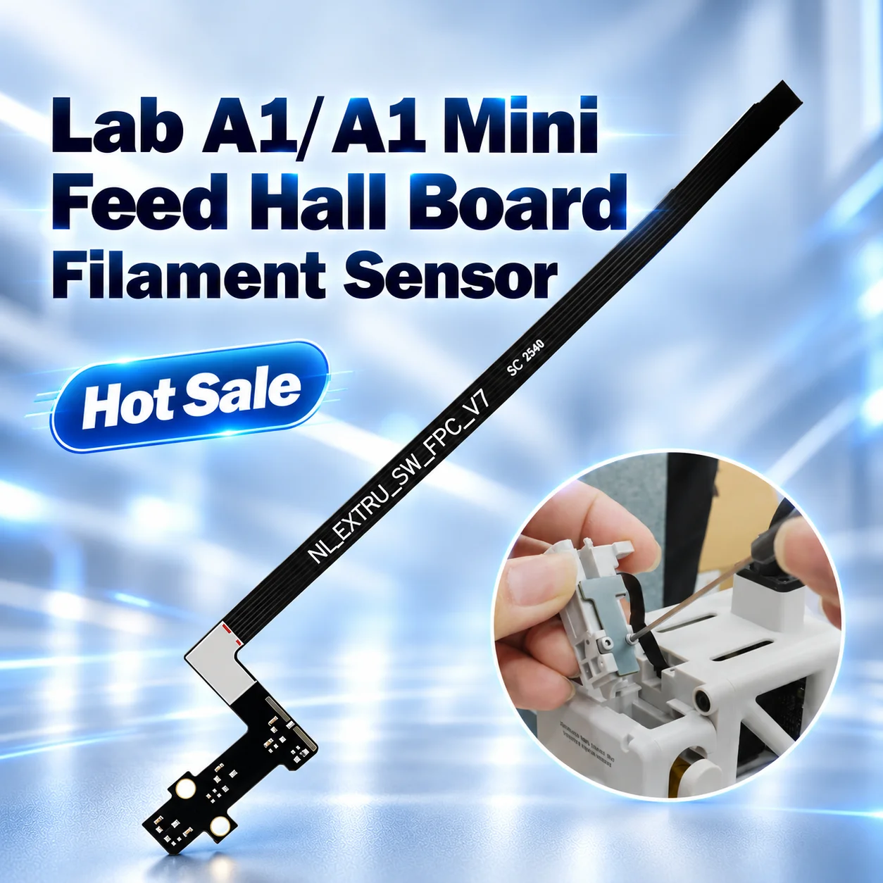 Lab A1/ A1 Mini Feed Hall Board Filament Sensor Replacement with Ribbon FPC Cable 3D Printers Parts ﻿