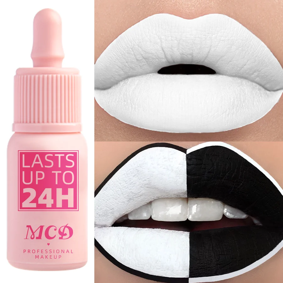 Witte Matte Fluwelen Lipgloss Waterdichte Vloeibare Lippenstift Nude Lippen Tint Modder Make-Up Lip Inkt Cosmetische Producten Vrouwen Schoonheid Lip Olie