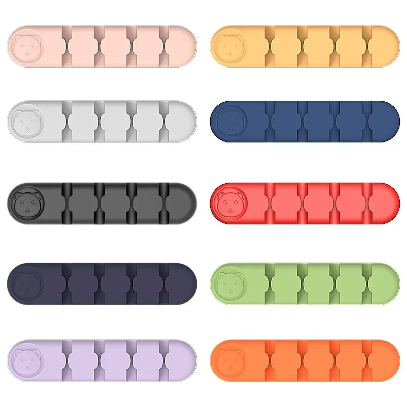 Self-adhesive Silicone Magnetic Cable Organizer DIY USB Cables Holder Silicone Flexible Desktop Clips for Mouse Wire Organizer