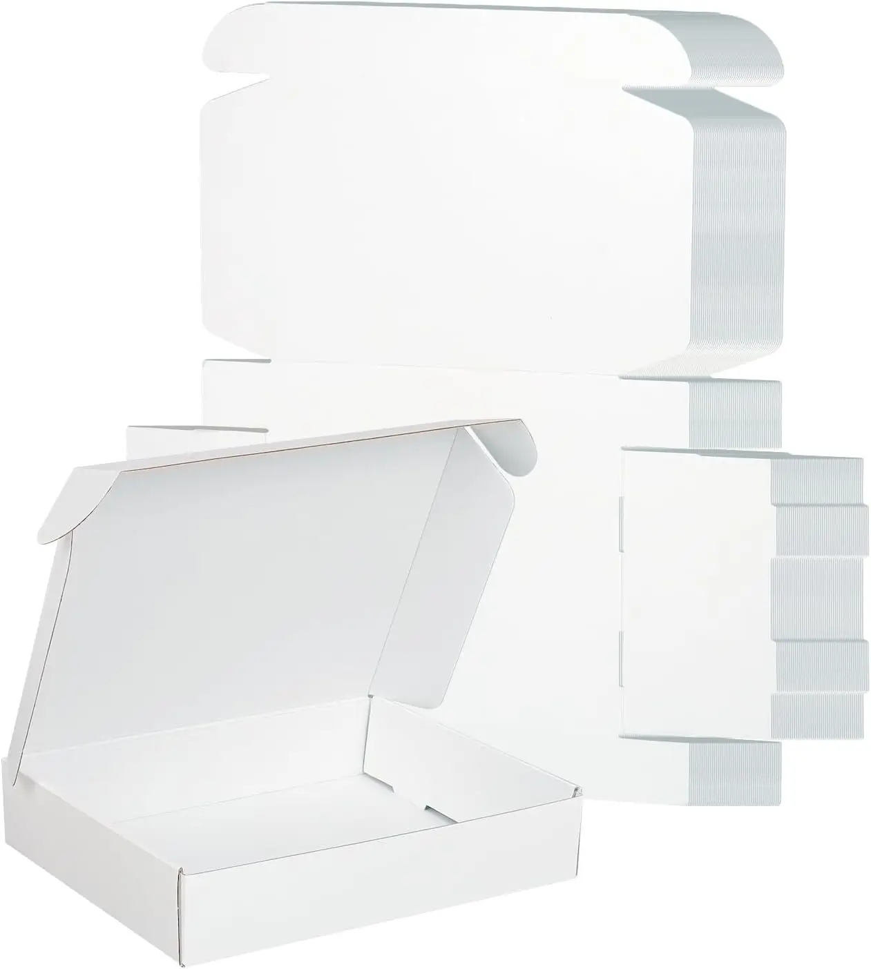 

10x8x2 White Mailer Boxes, 40 Pack Corrugated Cardboard for Mailing & Shipping, Ideal for Small Business Packaging