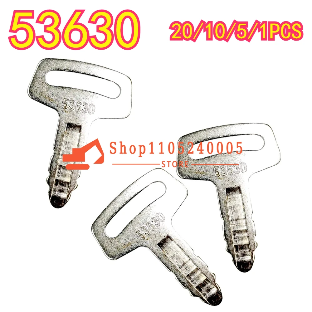 20/10/5/1PCS 53630 New Ignition Switch Starter Keys for Construction Equipment Wheel Loader Excavator Skid Steer