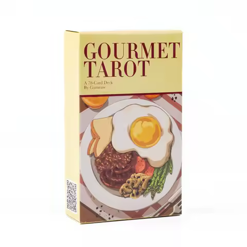 Gourmet Tarot 78-Card Deck Board Game for Family Parties and Group Gaming Precognition &amp; Divination Oracle Set for Tabletop Fun