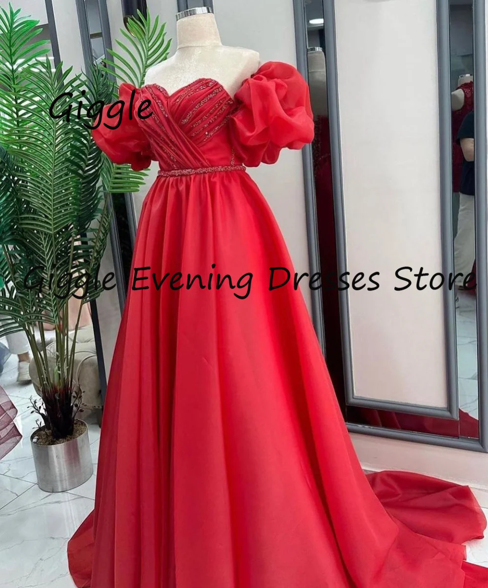 Giggle Organza A-line Sweetheart Ruffle Formal Elegant Prom Gown Floor Length luxury Evening Party Dresses for Women 2023