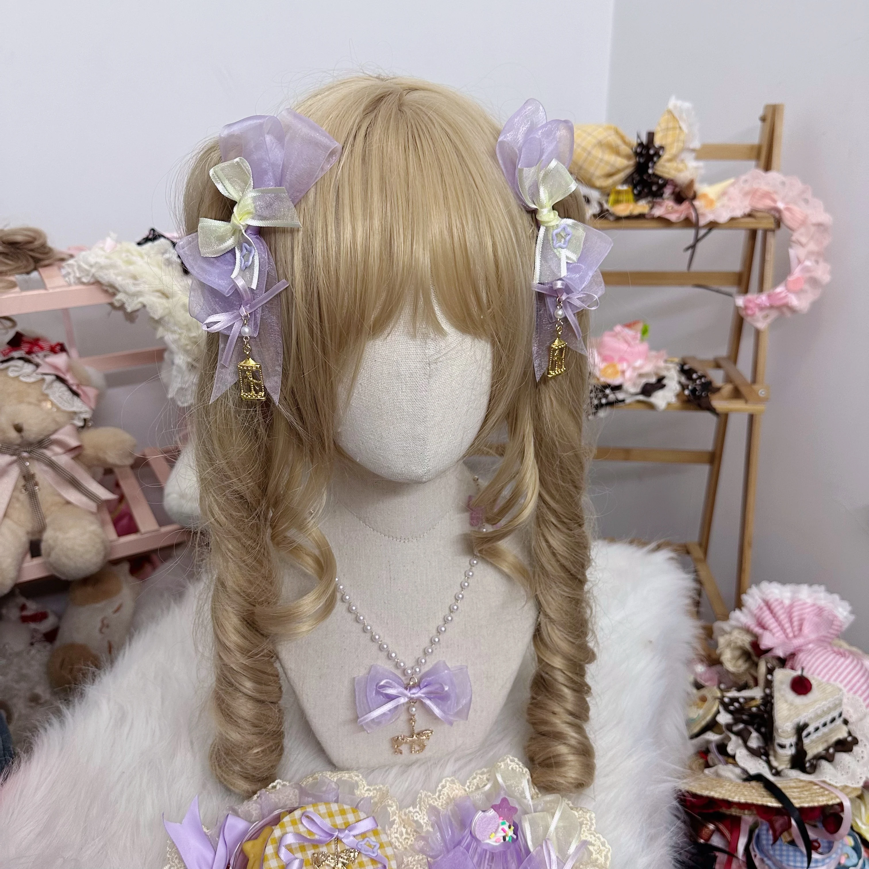 Original self-made Lolita elements Cloud paradise light purple hair clip Lolita style small objects