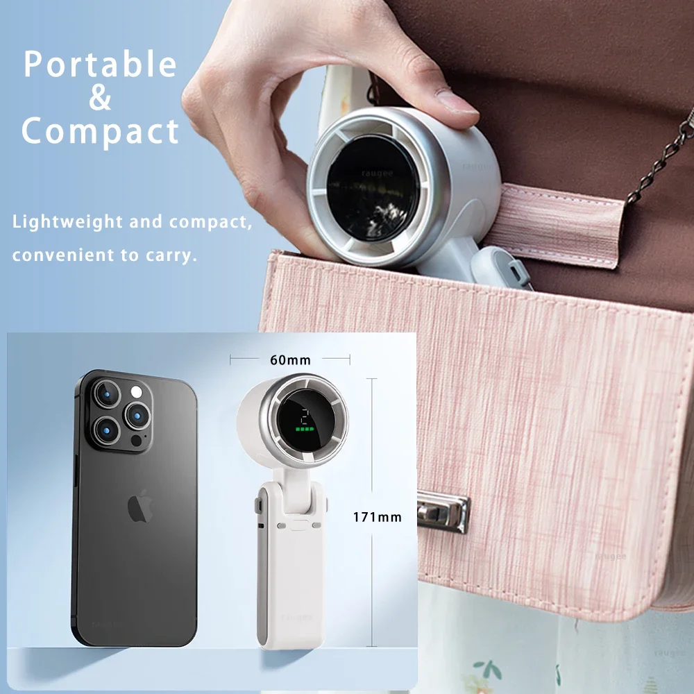 Портативный мини-вентилятор 3600 мАч, перезаряжаемая батарея, USB-вентилятор, складной ручной вентилятор, турбо-безлопастной маленький карманный вентилятор, 5 передач, уличный