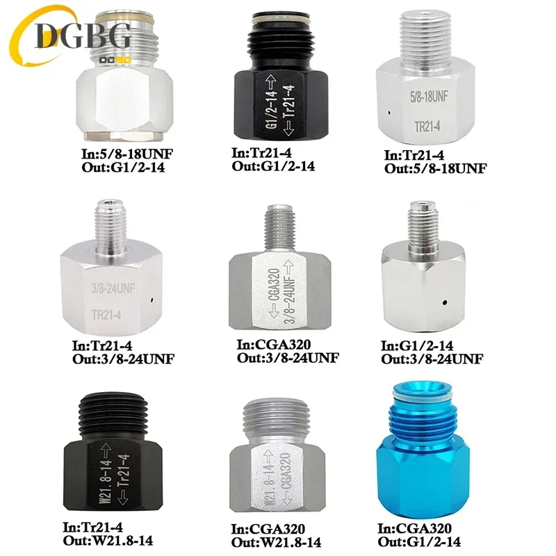 Cilindro de co2 acessórios de água refrigerante TR21-4 para W21.8-14 converter adaptador para aquário peixe fermentação caseira cerveja co2 acessórios cga320