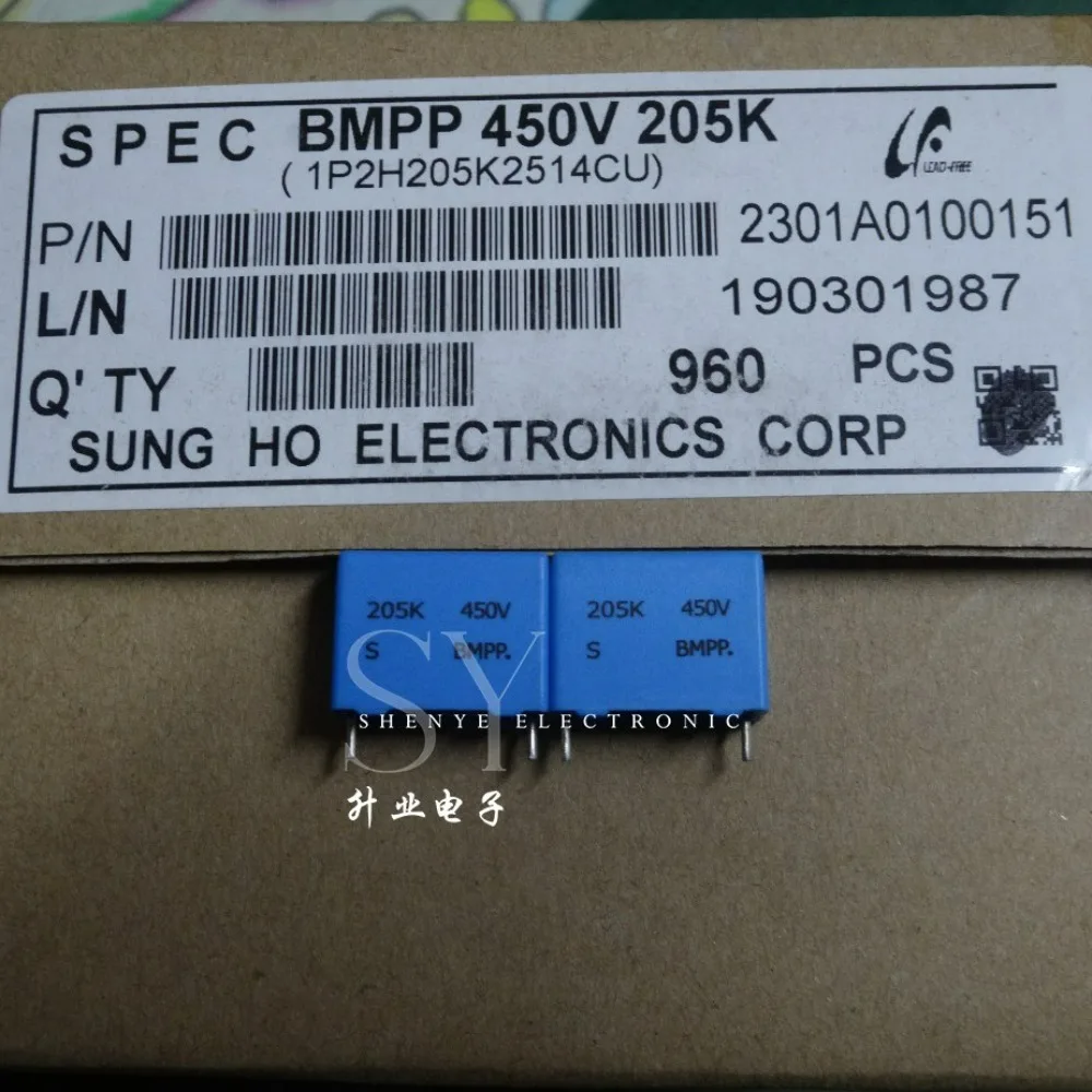 

10PCS SUNG HO 2.0uf/450v 2u0 2uf 205 Replacement for 2.2uf 2u2 Brand New 15mm Film Capacitor (Thickness: 8.2mm)